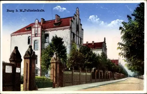Ak Burg bei Magdeburg, Polizeischule