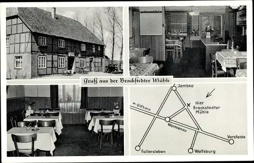 Ak Brackstedt Wolfsburg in Niedersachsen, Brackstedter Mühle, Inh. Willy Schulze
