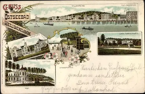 Litho Seebad Heiligendamm Bad Doberan, Villenreihe, Burgplatz, Cottage