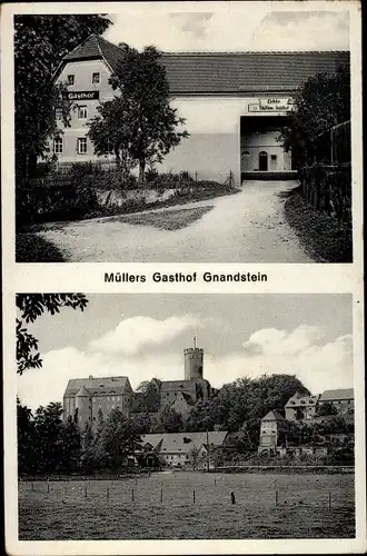 Ak Gnandstein Frohburg in Sachsen, Müllers Gasthof