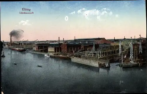 Ak Elbląg Elbing Westpreußen, Schichauwerft