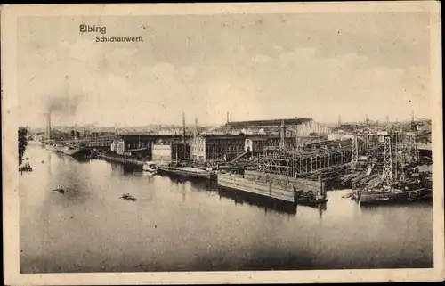 Ak Elbląg Elbing Westpreußen, Schichauwerft