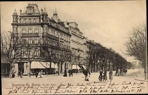 Ak Hamburg Mitte St. Georg, Große Allee