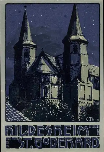 Künstler Ak Hildesheim in Niedersachsen, St. Godehard Kirche