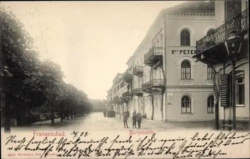 Ak Františkovy Lázně Franzensbad Region Karlsbad, Morgenzeile, St. Peters...