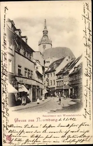 Ak Naumburg an der Saale, Salzstraße, Wenzelskirche