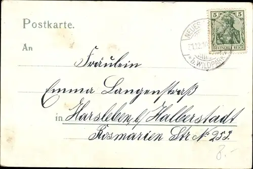 Litho Grenadier Tönnchen in Ängsten, Soldat flieht vor Stier auf einen Baum