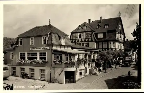 Ak Waldeck in Nordhessen, Café Hotel Höhle, Außenansicht