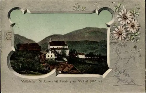 Passepartout Ak St. Corona am Wechsel in Niederösterreich, Wallfahrtskirche