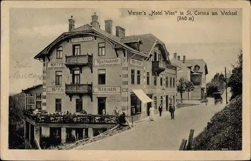 Ak St. Corona am Wechsel in Niederösterreich, Karl Werner's Hotel Wien