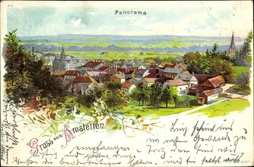 Litho Amstetten in Niederösterreich, Panoramablick auf die Stadt