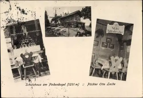 Ak Semmering in Niederösterreich, Pinkenkogel, Schutzhaus, Inh. Otto Lache, Innenansicht