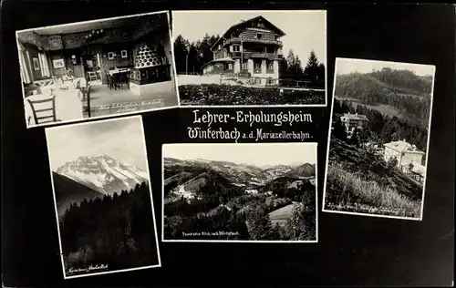 Ak Winterbach in Niederösterreich, Lehrer Erholungsheim, Speisesaal, Landschaftsblick