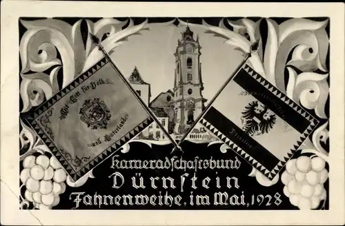 Ak Dürnstein in Niederösterreich, Kameradschaftsbund, Fahnenweihe Mai 1928