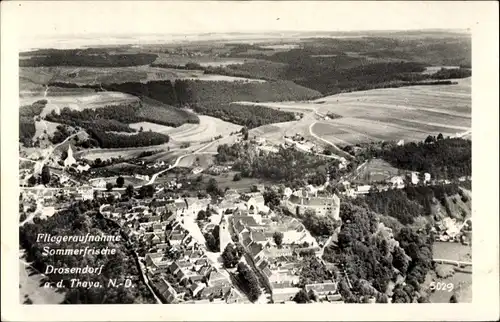 Ak Drosendorf Zissersdorf in Niederösterreich, Fliegeraufnahme von Ort und Umgebung