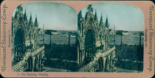 Stereo Foto Venezia Venedig Veneto, Die Piazzetta