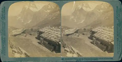 Stereo Foto Grindelwald Kt. Bern Schweiz, Landschaft mit Matterhorn