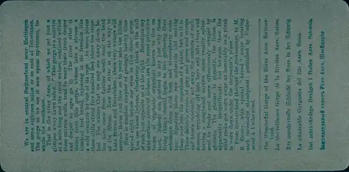 Stereo Foto Schattenhalb Kanton Bern Schweiz, Aareschlucht