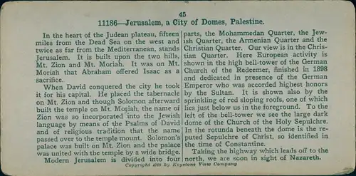 Stereo Foto Jerusalem Israel, Panorama