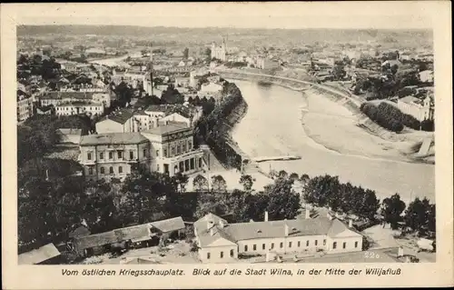 Ak Vilnius Wilna Litauen, Wilija, Neris, Stadtpanorama