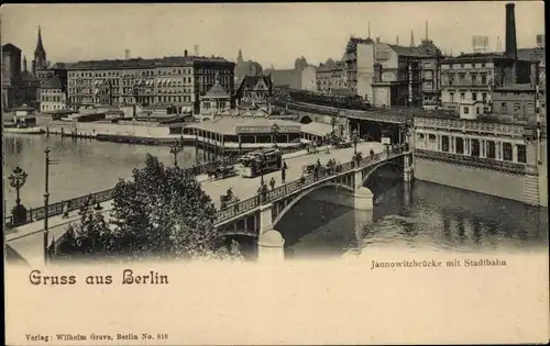 Ak Berlin Mitte, Jannowitzbrücke, Stadtbahn