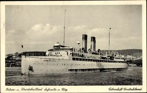 Ak Sassnitz auf Rügen, Fährschiff Deutschland