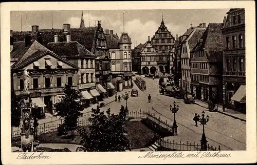 Ak Paderborn in Westfalen, Marienplatz, Rathaus