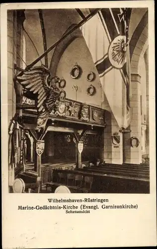 Ak Wilhelmshaven Rüstringen, Marine Gedächtnis Kirche, Evangelische Garnisonkirche