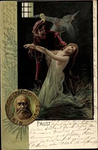 Präge Künstler Ak Charles François Gounod, Faust, Erotik