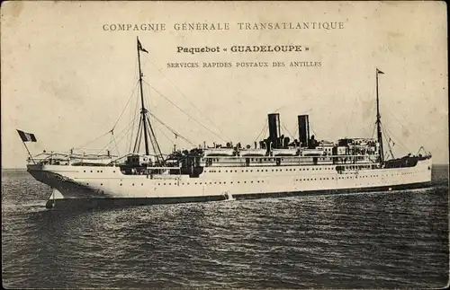 Ak Dampfer Guadeloupe, CGT, French Line