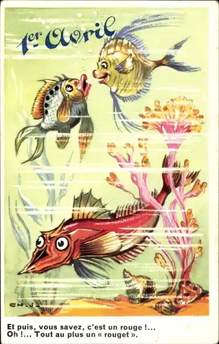 Ak 1. April, Fische unter Wasser