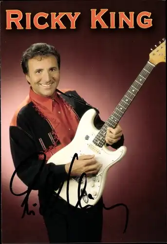 Ak Gitarrist Ricky King, Portrait, Autogramm, Gitarre