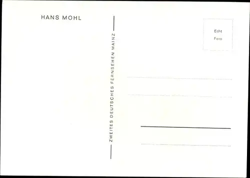 Ak Fernsehmoderator Hans Mohl, Autogramm, Bild Vorbeugen ist besser als heilen