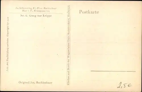 Künstler Ak Bachlechner, Jos., Nr. 6, Gang zur Krippe