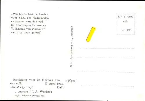 Ak Prinz Willem-Alexander, Adel Niederlande, Zwijgerdag