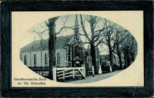 Präge Passepartout Ak Overschie Rotterdam Südholland, Geref. Kirche und Maut