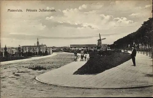 Ak Maassluis Südholland, Prinzessin Julianalaan, Mill