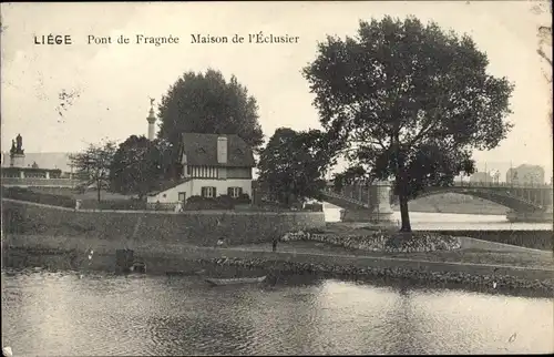 Ak Liège Lüttich Wallonien, Pont de Fragnee, Schleusenhaus