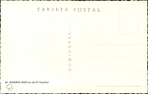 Ak Madrid Spanien, Edificio de El Capitol