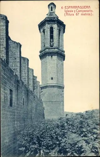 Ak Esparreguera Katalonien Spanien, Kirche, Campanario