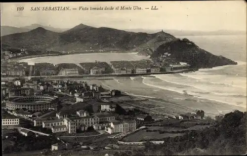 Ak Donostia San Sebastian Baskenland, Vista tomada desde el Monte Ulia