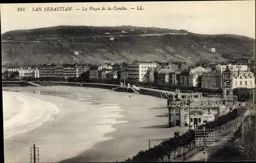 Ak Donostia San Sebastian Baskenland, La Playa de la Concha