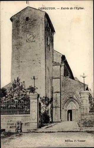 Ak Longuyon Meurthe et Moselle, Eingang Kirche