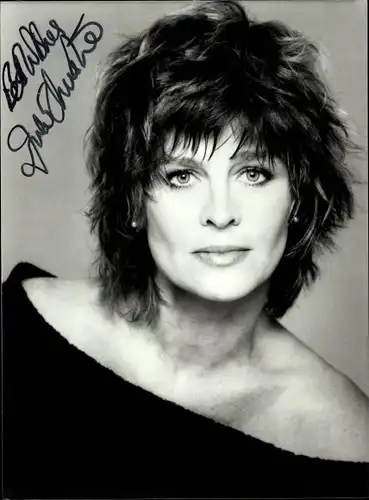 Foto Schauspielerin Julie Christie, Portrait, Autogramm