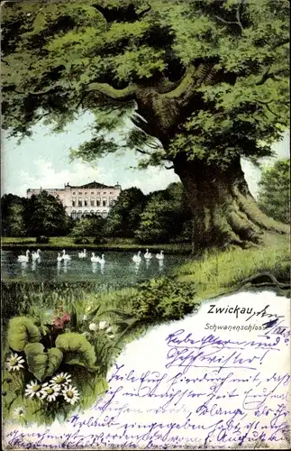 Ak Zwickau in Sachsen, Schwanenschloss