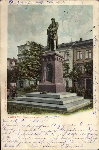 Ak Zwickau in Sachsen, Bismarckdenkmal