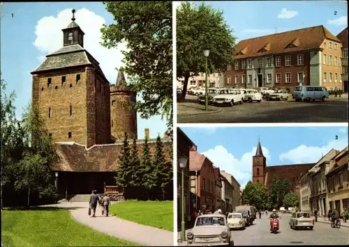 Ak Bernau bei Berlin, Steintor und Hungerturm, Rathaus am Karl-Marx-Platz, Ernst-Thälmann-Straße