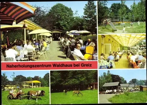 Ak Greiz im Vogtland, Naherholungszentrum Waldhaus, Spielplatz, Kutsche