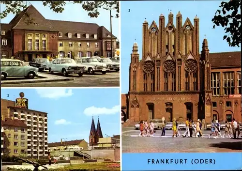 Ak Frankfurt an der Oder, Hauptbahnhof, Oderpromenade, Rathausgiebel