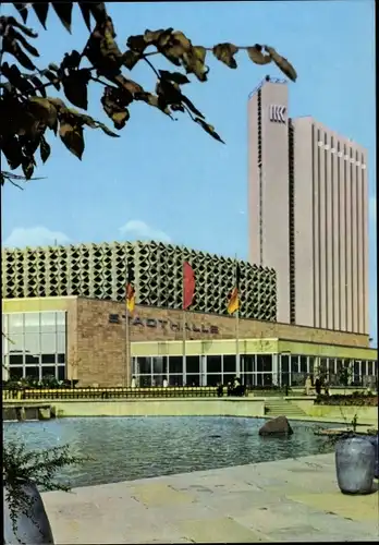 Ak Karl Marx Stadt Chemnitz in Sachsen, Stadthalle und Interhotel Kongress